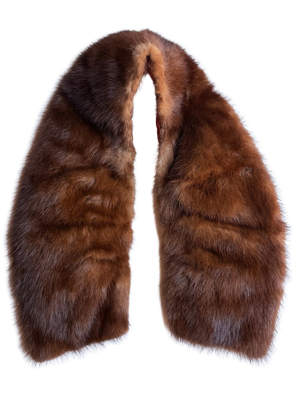 1940s Brown Mink Fur Detachable Collar Gently Used Vintage Condition Lined